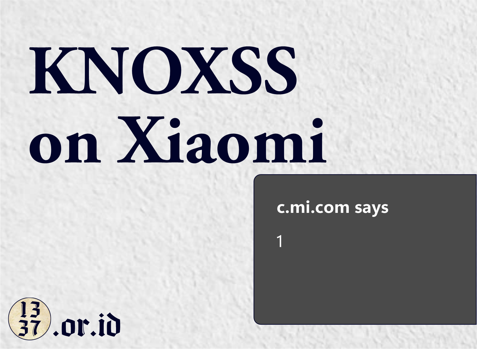 Reflected XSS on Xiaomi with KNOXSS