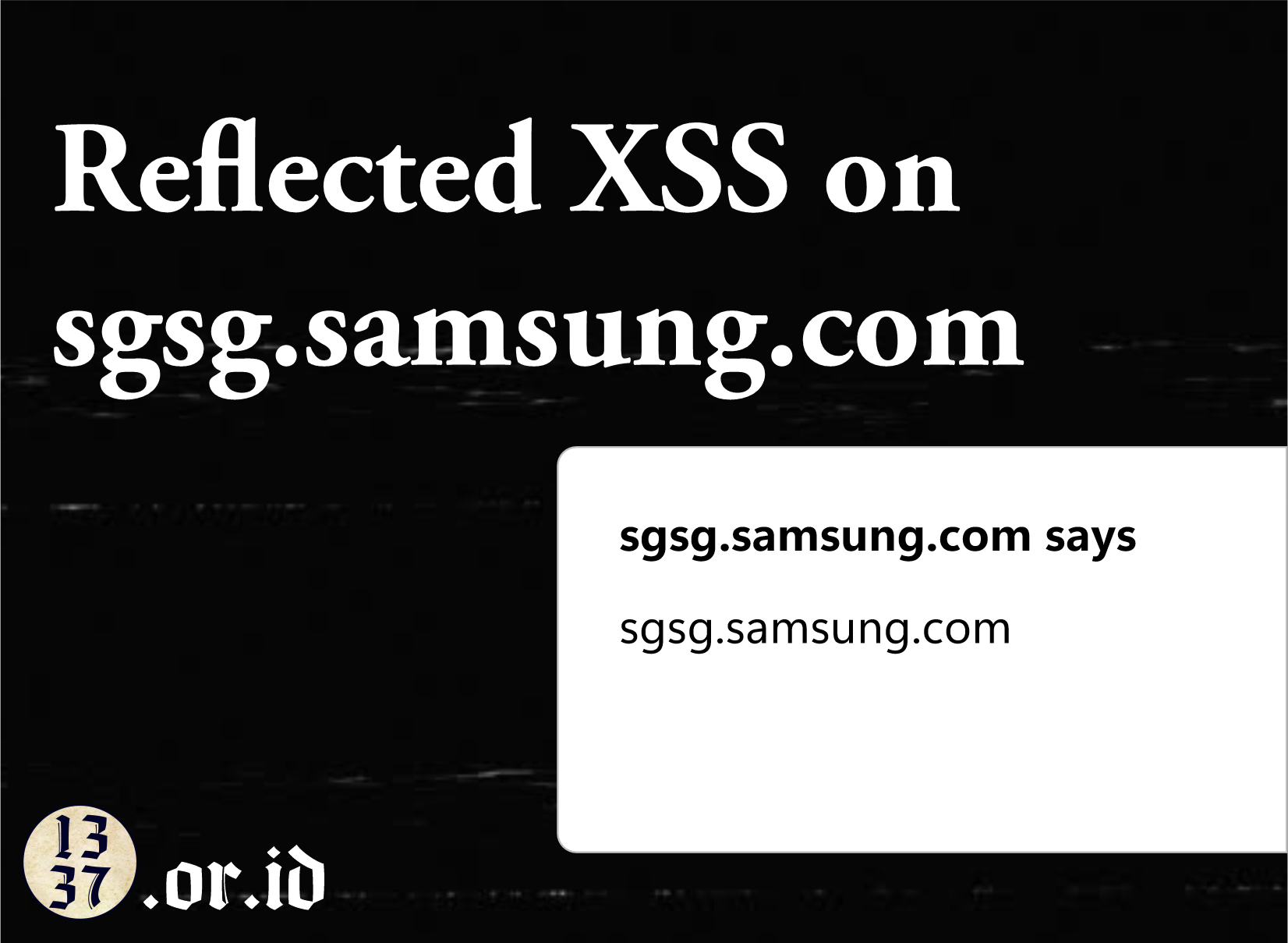 Reflected XSS on sgsg.samsung.com